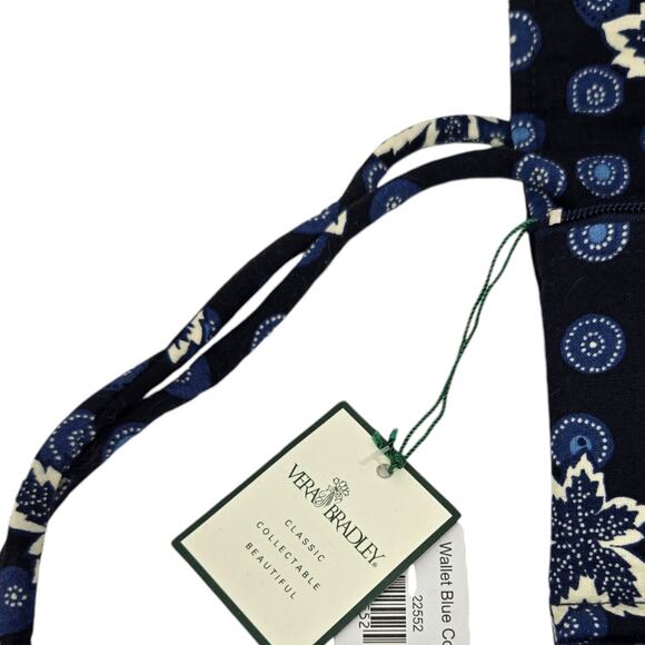 Vera Bradley Crossbody Wallet Blue Coin Pattern Retired Vintage Y2K NWT Quilted - Picture 12 of 12